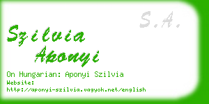 szilvia aponyi business card